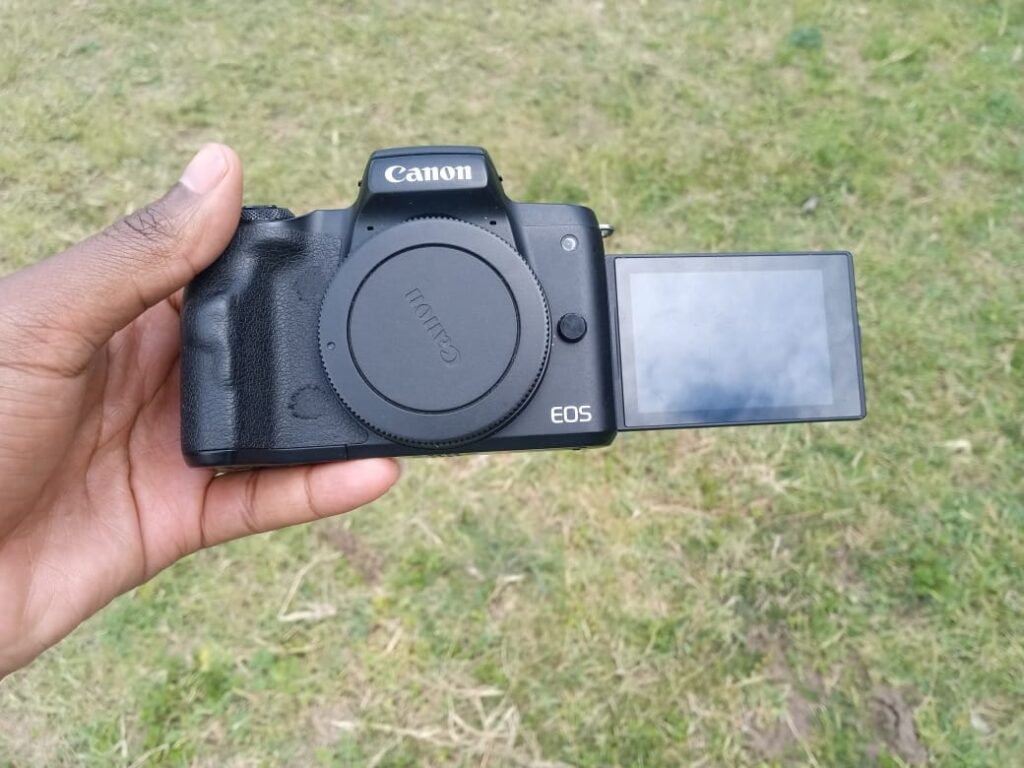 The Canon M50 has a flip out screen, a very useful feature for content creators.