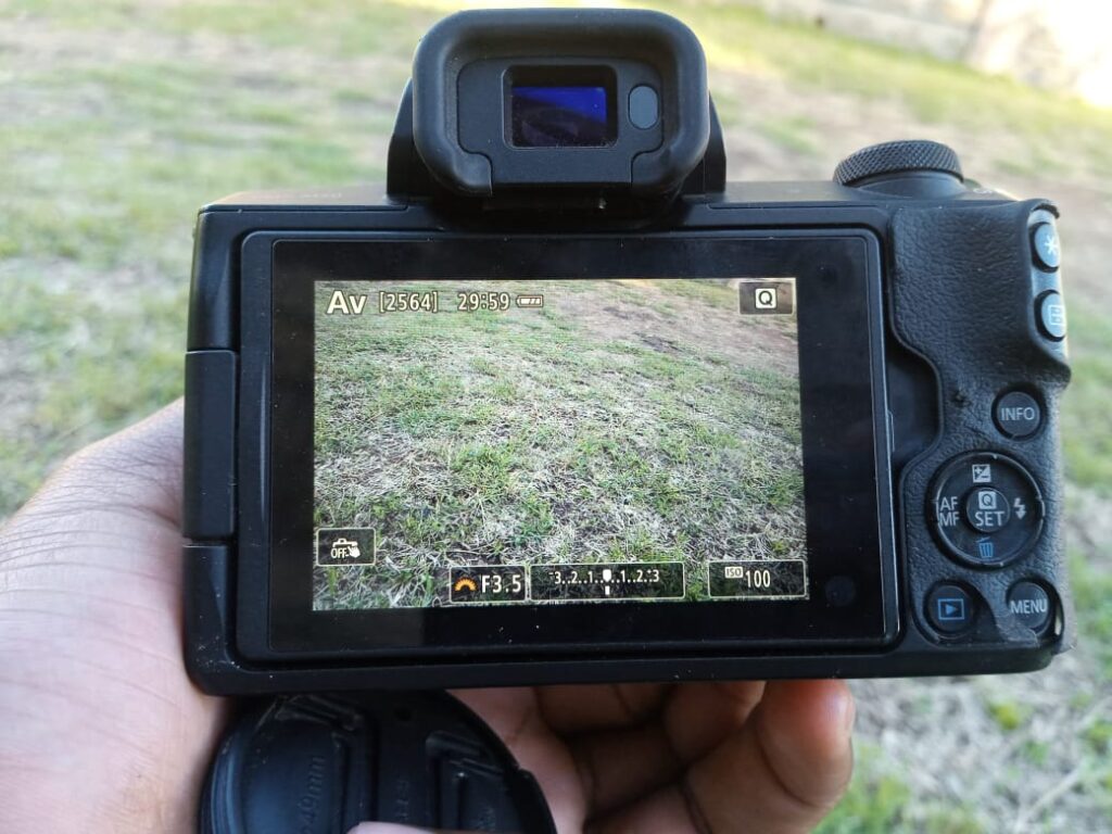 The AV screen on the canon EOS M50