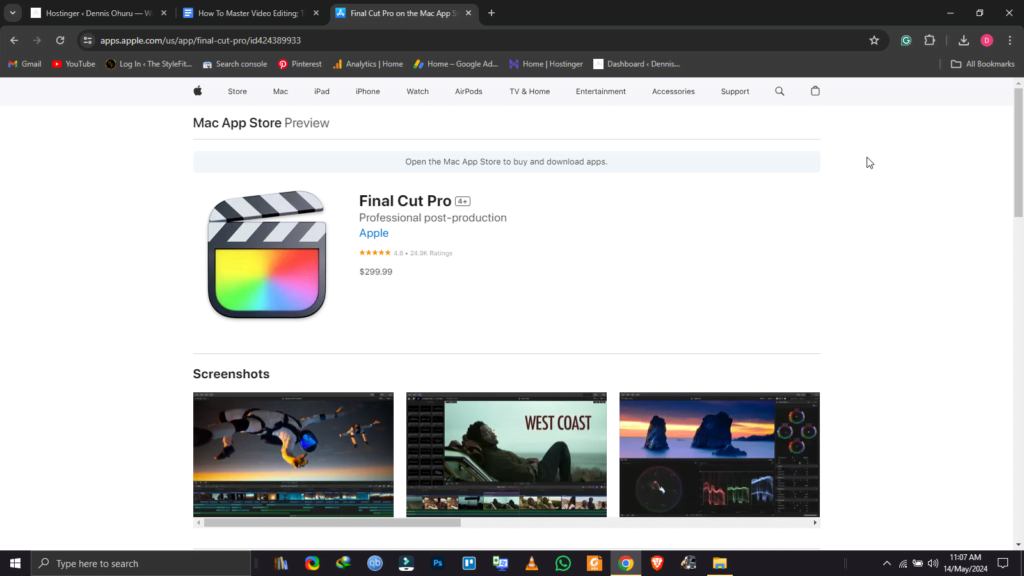 A picture showing Final Cut Pro video editing software