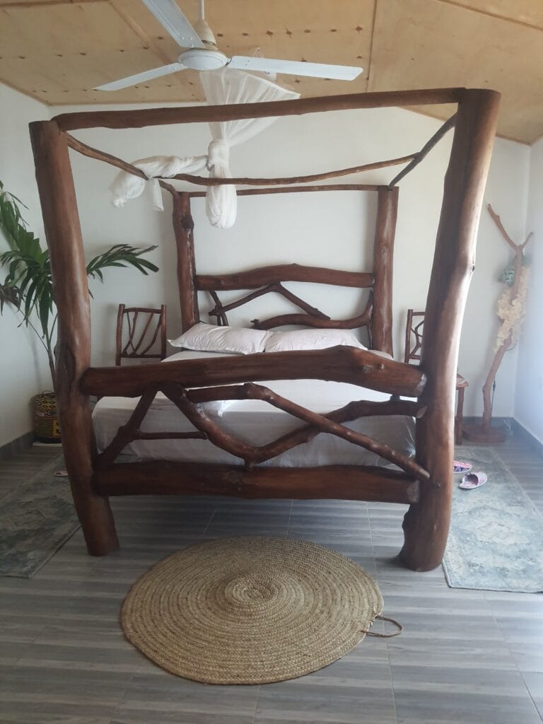 20250807_113144 The bed in the Diani Airbnb where I stayed